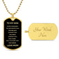 TO MY SON | DOG TAG MILITARY BELL CHAIN | LOVE MOM