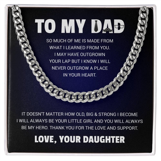 To My Dad | Cuban Link Chain | From Daughter Gift