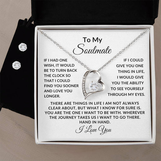 My Soulmate | Forever Love Necklace & CZ Earring