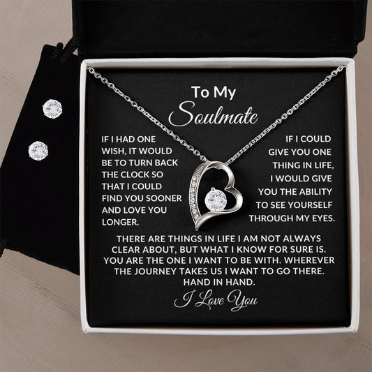 My Soulmate | Forever Love Necklace + CZ Earring